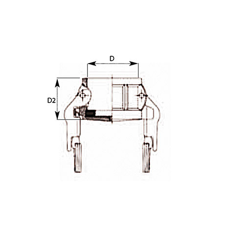 TYPE PLSDC - PFA lined CAMLOCK DC with safety arms