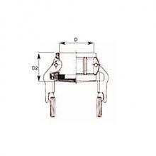 TYPE PLSD - PFA lined CAMLOCK D with safety arms