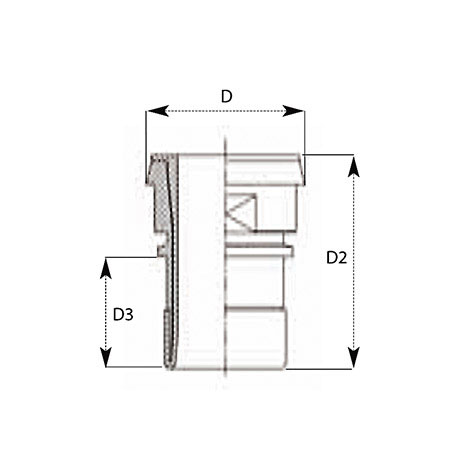 TYPE PLDF - PFA lined DIN female fitting with smooth hose shank without nut