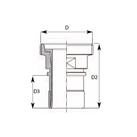 TYPE PLDM - PFA lined DIN male fitting with smooth hose shank