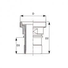 TYPE PLDM - PFA lined DIN male fitting with smooth hose shank