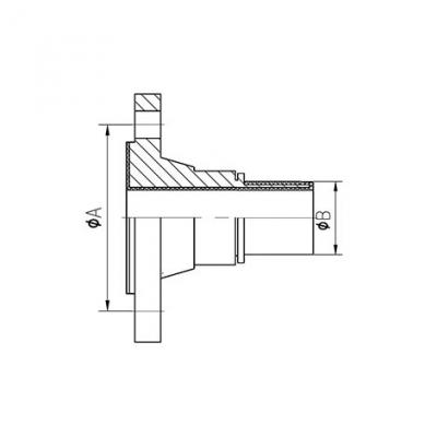 TYPE PLFL - PFA lined fixed flange with smooth hose shank