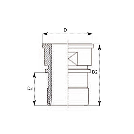 TYPE PLSF - PFA lined SMS female fitting with smooth hose shank without nut