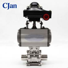 Sanitary Intelligent Control Pneumatic 3pc Package Ball Valve