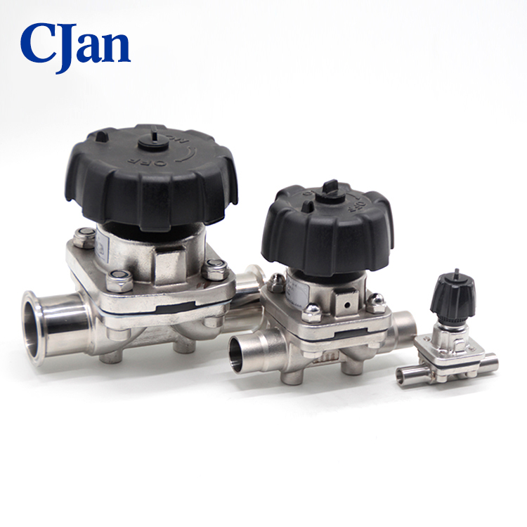 Sanitary Stainless Steel Manual Diaphragm Valve With Tri-clamp and Plastic Handwheel