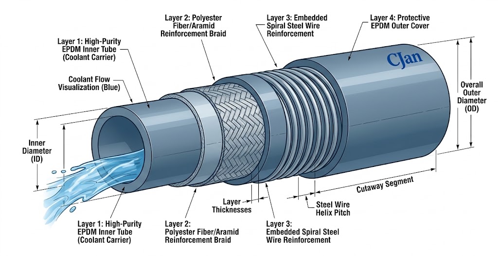 With the GPU cold plate as the core, three tubes of different materials are connected to demonstrate the decision logic for different application scenarios.