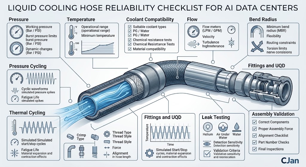 Liquid cooling hose reliability checklist for AI data center applications