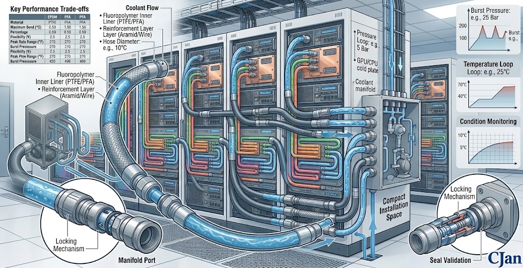 Silicone liquid cooling hose for AI data center cooling