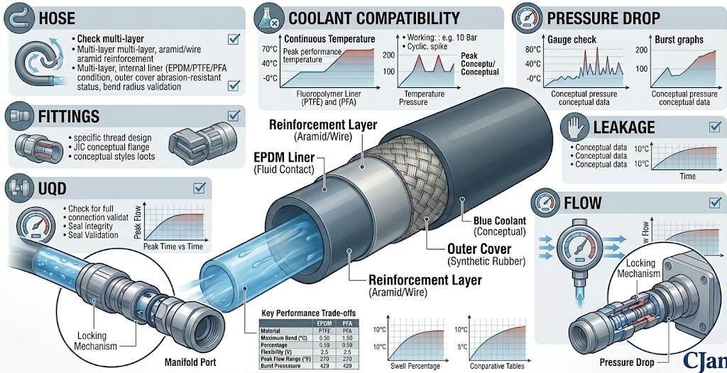 Liquid cooling hose assembly testing checklist for AI data center applications